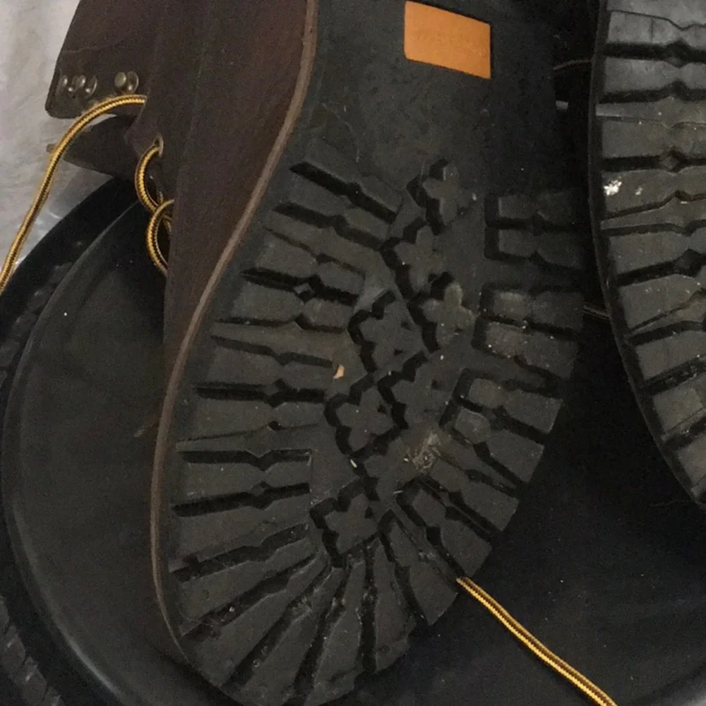 Men’s Georgia Boot  Brown Leather Work Boots with Yellow Laces
